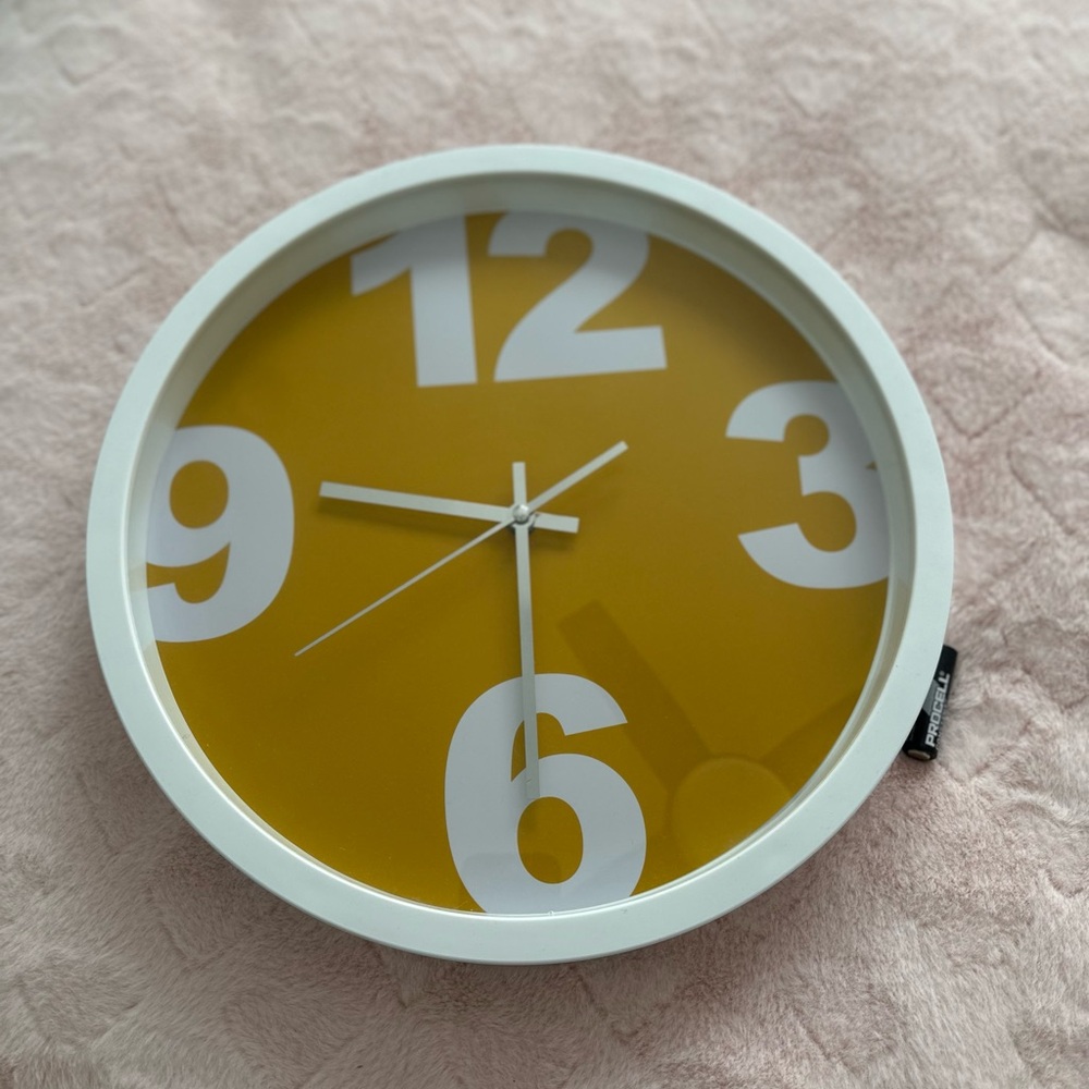Yellow and White Wall Clock, originally from Target